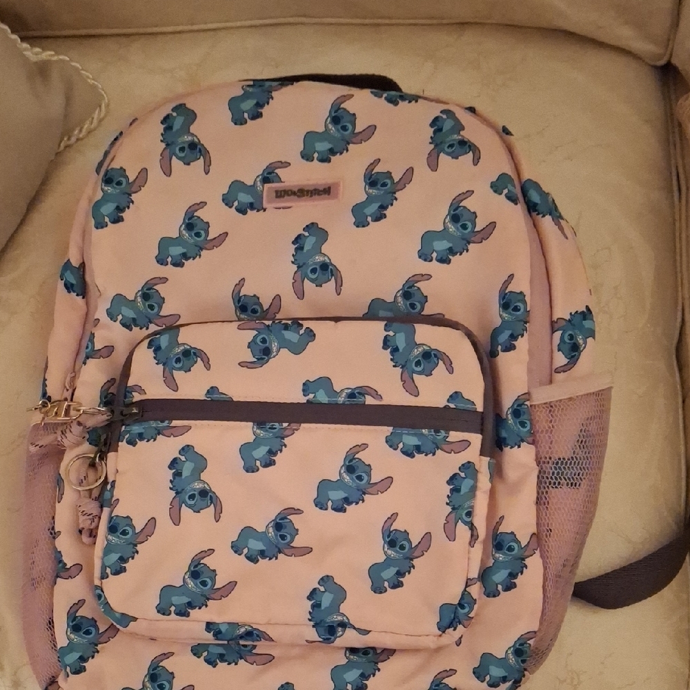 Zara Stitch Pink And Blue Full Size Backpack